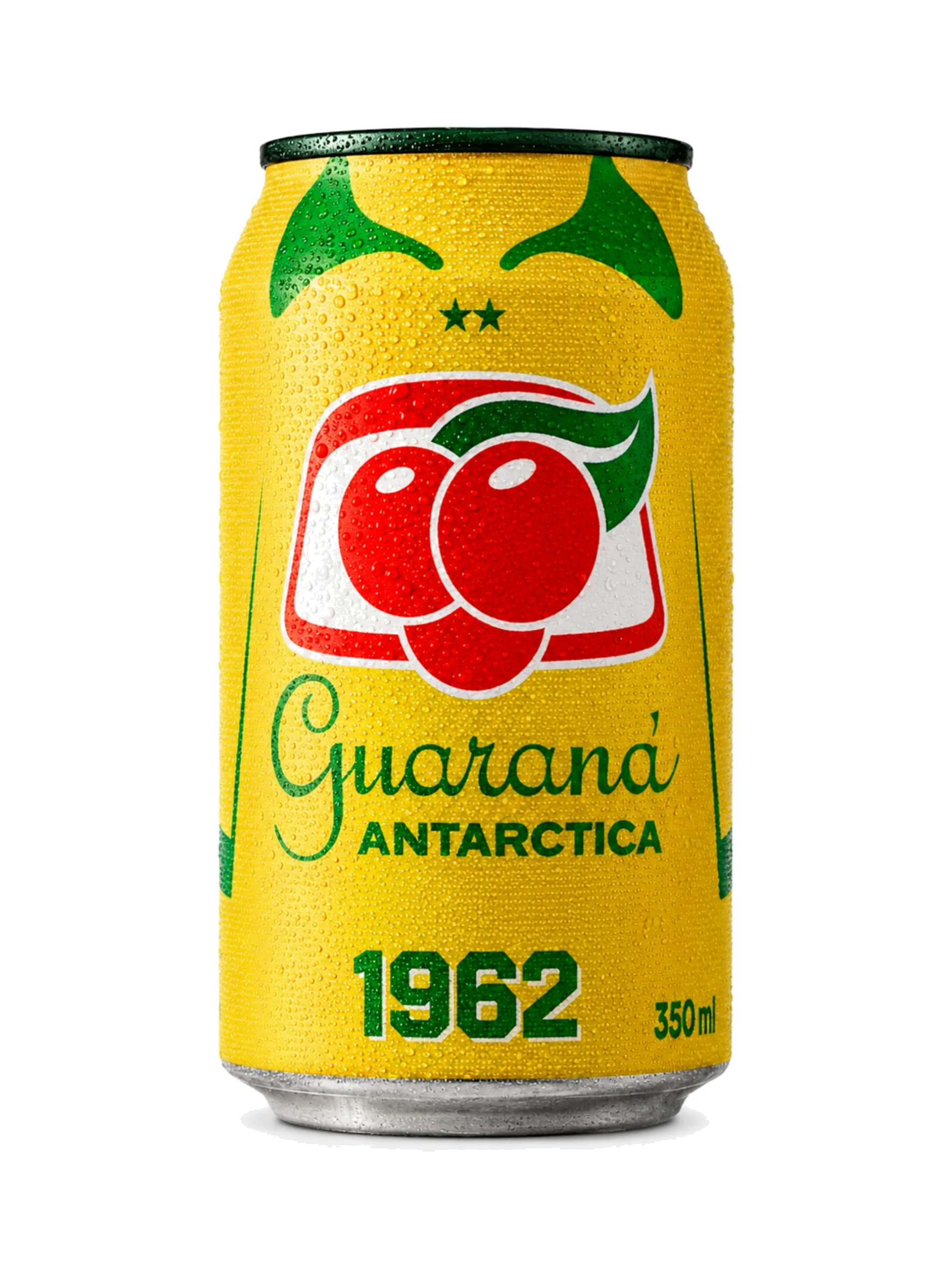 A yellow 350 ml can of Guaraná Antarctica Original